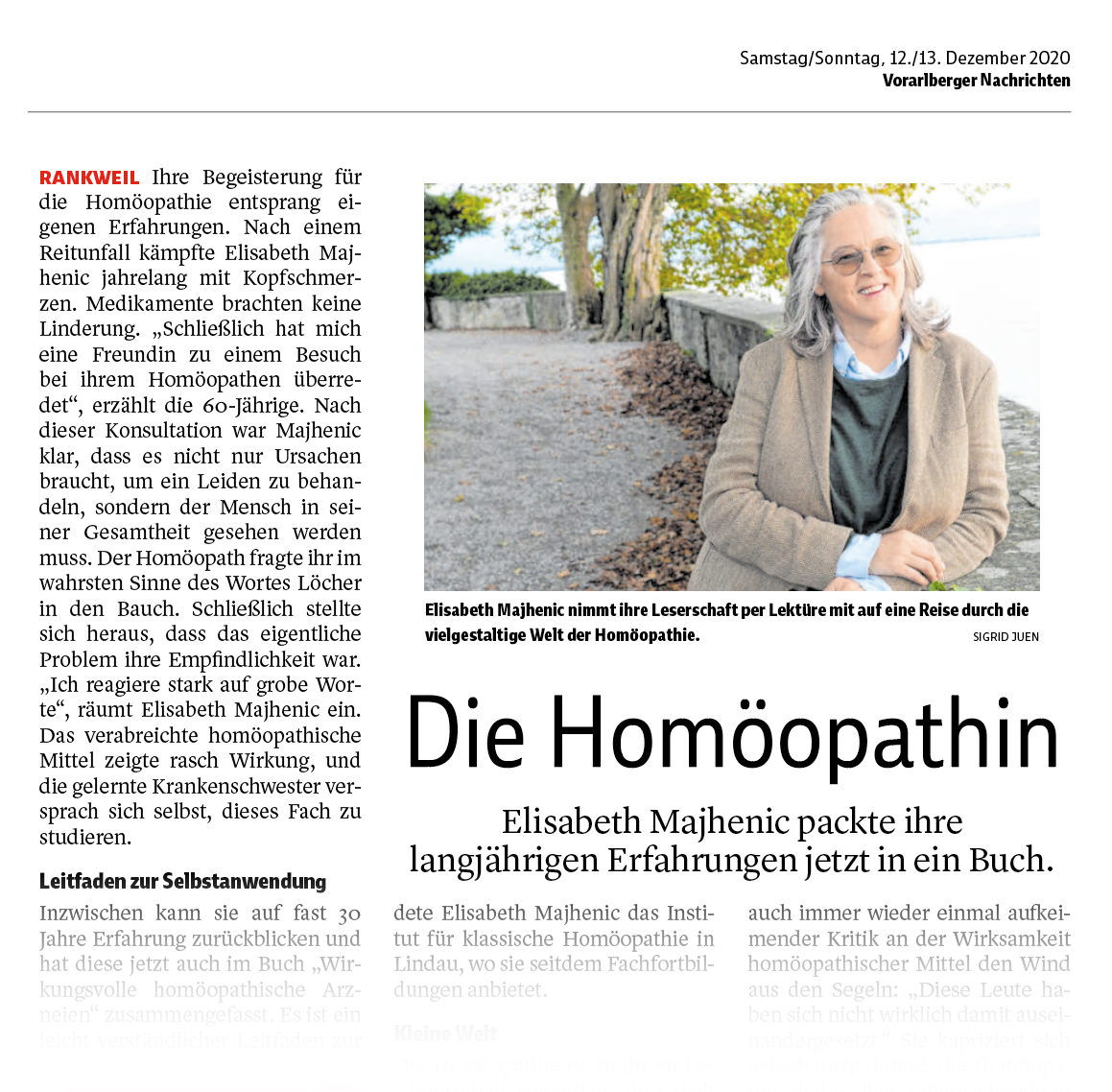 Elisabeth Majhenic packt ihre langjährige Homöopathie-Erfahrung jetzt in ein Buch.