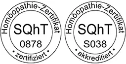 Homöopathie-Zertifikat der SQhT, Zertifikatsnummer 0878 & S038