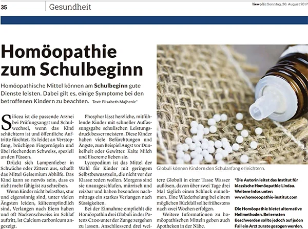 Homöopathie zum Schulbeginn